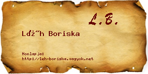 Léh Boriska névjegykártya